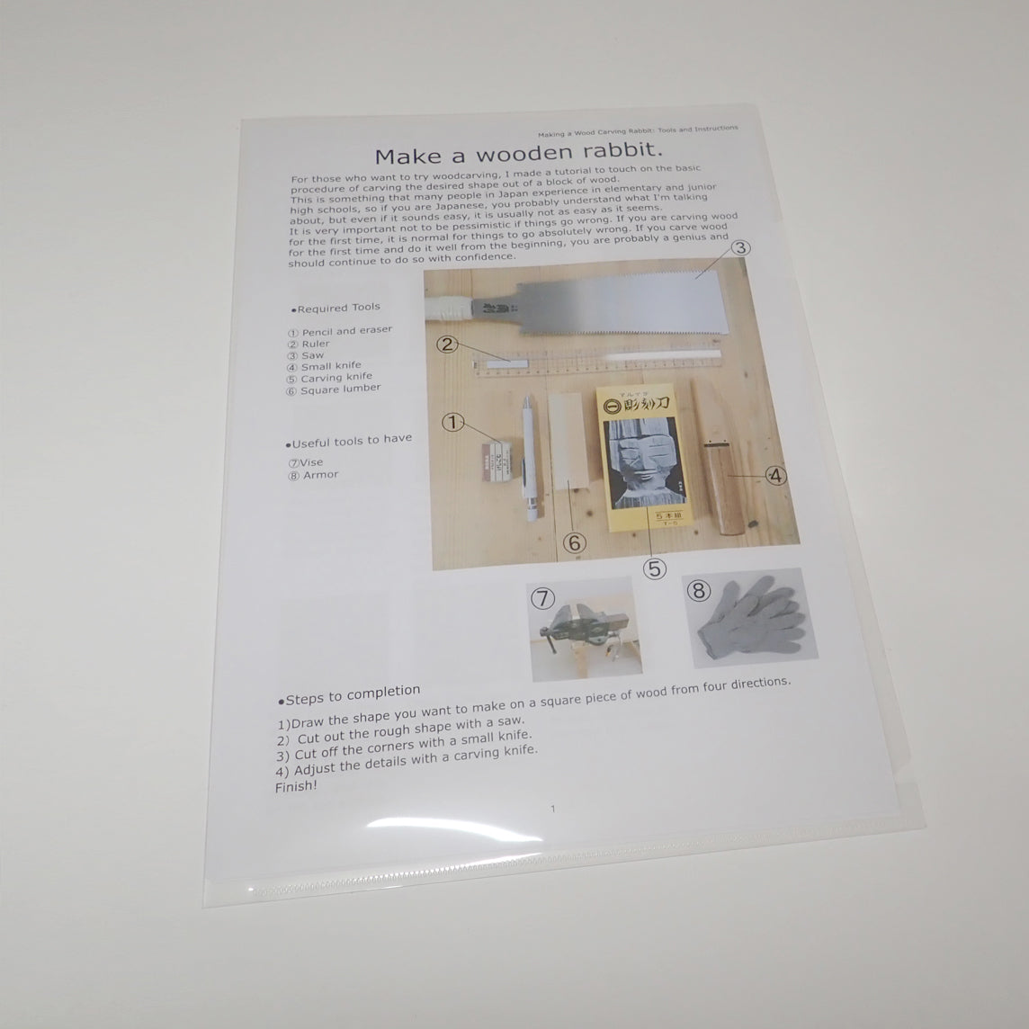 PDF Data Version "Wood Carving Tutorial Text Only"